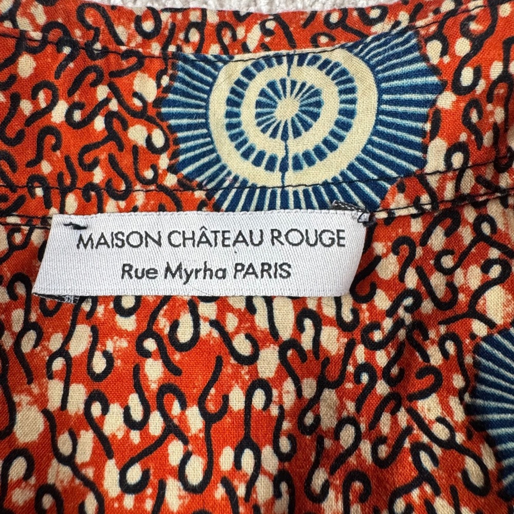 Maison Chateau Rouge Paris African Wax Print Longline Shirt Dress Womens Small - Picture 3 of 8